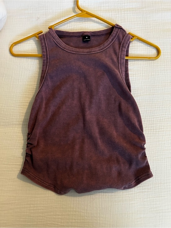 Tops - Mauve Ribbed Tank Top - Sleeveless Casual Tee